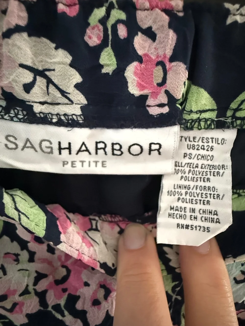 Sag Harbor Petite Floral Tiered Midi Skirt Black Pink Cottagecore Size PS